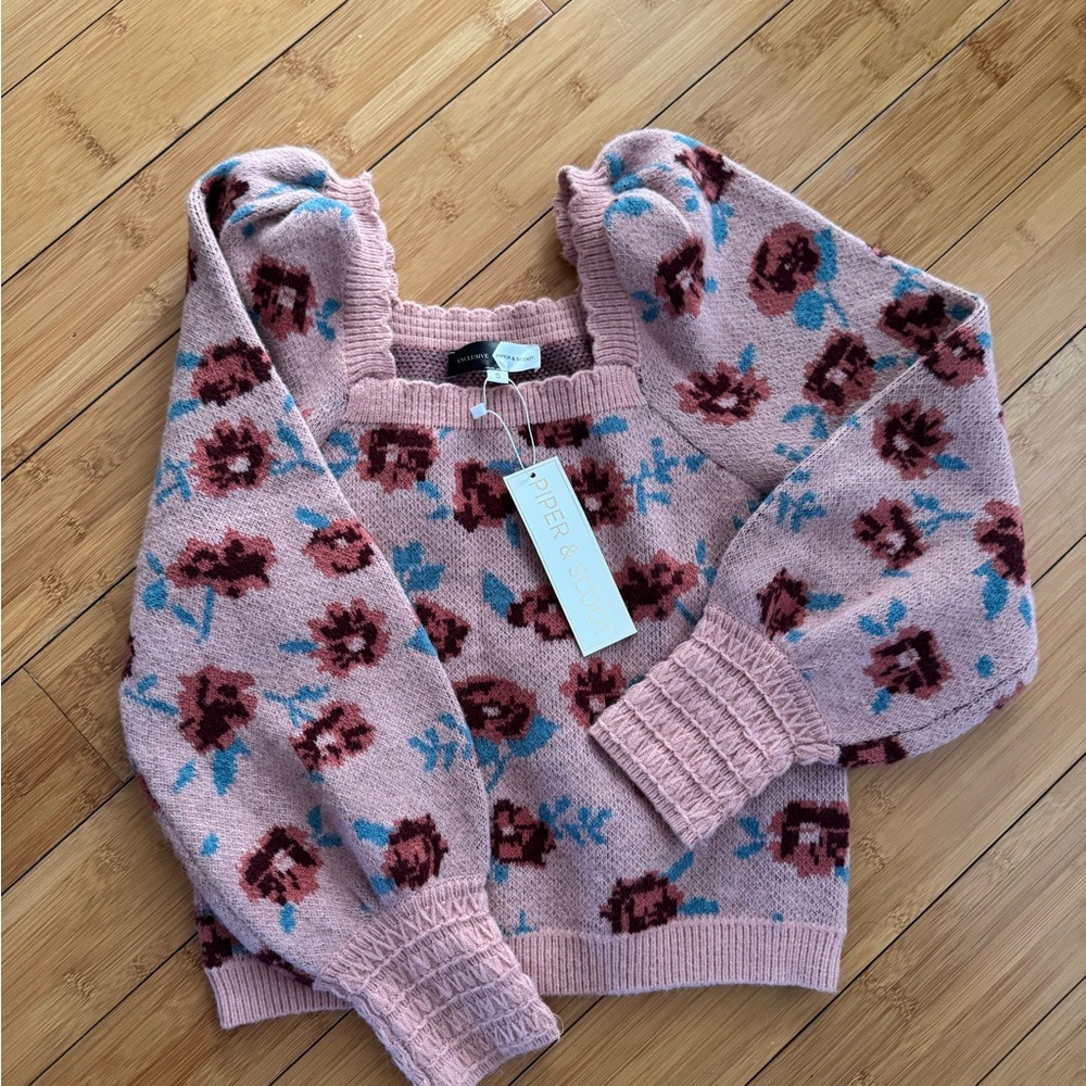 Piper and Scoot Floral Sweater